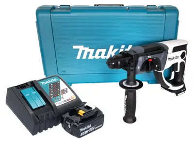 Obrázok produktu pre Makita DHR 202 RT1W Akumulátorové vŕtacie kladivo 18 V 20 mm 2,0 J biela + 1x akumulátor 5,0 Ah + nabíjačka + kufor