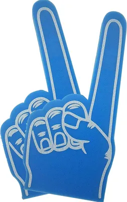 Productafbeelding van Reusachtige foam hand - Set van 2 - Schuimvinger voor sportevenementen - Feesten en concerten - 2-Pack Blauw