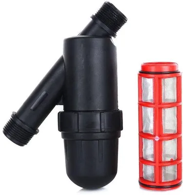Image de Filtre de protection pour irrigation, 3/4 de pouce - Filtre de protection - Filtre en Y - Tamis en acier inoxydable, 120 mailles - Jardinage - Système de fontaines - Résistant aux UV