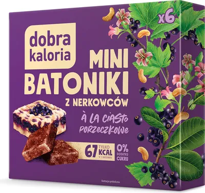Zdjęcie produktu dla Dobra Kaloria Mini Batoniki Z Nerkowców A'la Ciasto Porzeczkowe 108 G