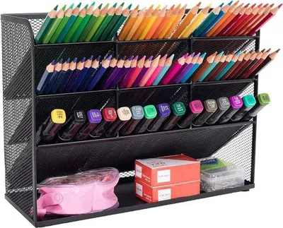 Produktbild von Famanu Schreibtisch Organizer mit 9 Fächern - Praktisches Aufbewahrungssystem für Büro und Schule