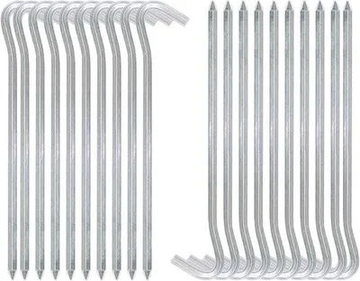 Produktbild von Famanu Zeltpflöcke 18 cm 20 Stück - Metall Zelt-Haken - Aluminium Pflöcke - Für harte Böden - Camping Zubehör