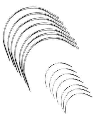 Image de 14 aiguilles de couture courbées, aiguilles à tisser de type C, aiguilles courbées, adaptées au cuir