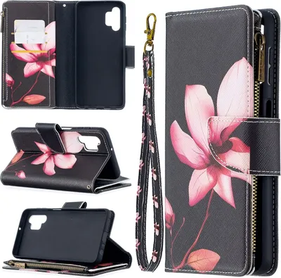 Produktbild von König Design Hülle kompatibel mit Samsung Galaxy A32 5G Kunstleder Handyhülle - Handy Case Schwarz