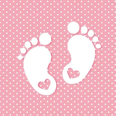 Immagine prodotto di Tovaglioli con stampa di piedi rosa, 20 pezzi.