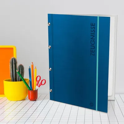 Produktbild von VERLAG: TRÖTSCH Trötsch Zeugnismappe A4 mit Buchschrauben blau