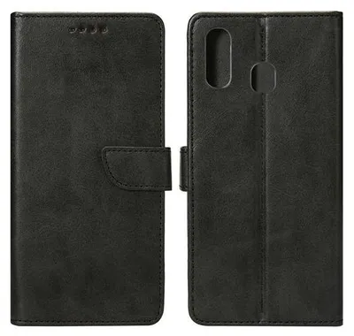 Produktbild von Rixus Flip-Hülle Wallet passend für Samsung Galaxy A20e (A202F) mit Standfunktion, schwarz