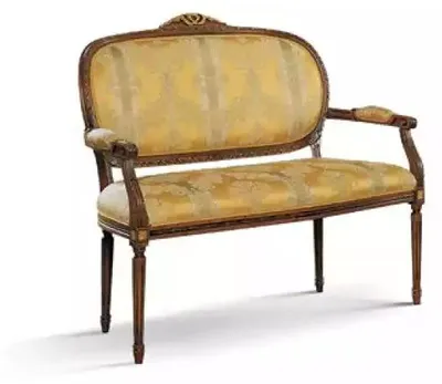 Produktbild von Sitzbank Klassischer Gelb Hocker Retro Wohnzimmer Luxus Design