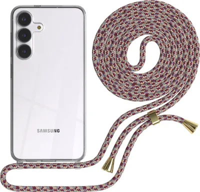 Produktbild von EAZY CASE Handykette mit Hülle für Samsung Galaxy S25 FE Backcover Handykette, zum Umhängen in Rot