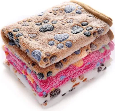 Obrázok produktu pre 1 balenie, 3 prikrývky, super mäkké, nadýchané, kvalitné fleece, prikrývka pre domáce zvieratá, flanelová prikrývka, vhodná pre psov, šteňatá, mačky, 60 x 40 cm