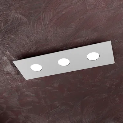 Immagine prodotto di Plafoniera Moderna Rettangolare Area Metallo Grigio 3 Luci Gx53