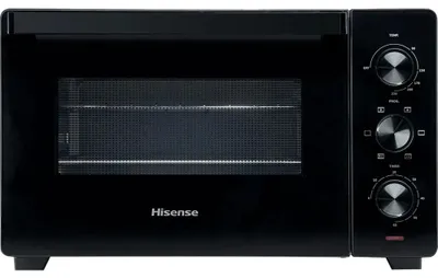 Produktbild von Hisense Mini Ofen, 30 l, 1600 W, Double glass, Schwarz, Klein, Elektrischer Ofen, 30 l, 1600 W, 30 l, 1600 W