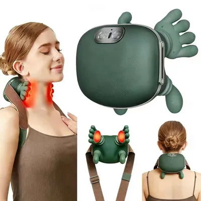 Produktbild von YGVQN 4D Nackenmassagegerät Mit Wärme, Massagegerät Nacken, USB Elektrische Neck and Cervical Massage Mit 3 Massagestufen 2 Temperaturstufen, Schulter Massagegerät für Nacken,Zuhause,Büro,Reisen