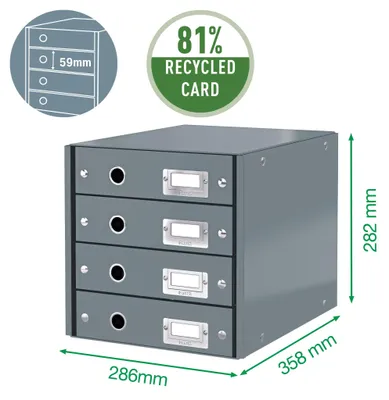 Produktbild von Leitz Click & Store, Weiß, Karton, 286 mm, 282 mm, 330 x 251 x 59 mm, 2,49 kg