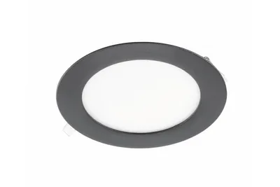 Produktbild von 6W Runde LED Einbauleuchte slim Panel Spot mit schwarzen Rahmen Ø 118mm 560 Lumen Warmweiß (3000 K)