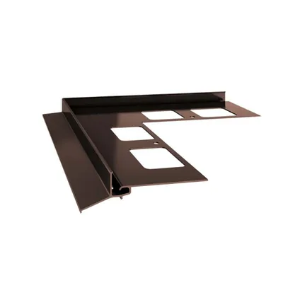Immagine prodotto di Profilo di gronda in alluminio Renoplast K102 pavimento in ceramica, angolo esterno 90°, marrone