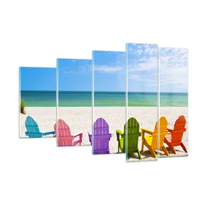 Produktbild von Bilder auf glas - Sunbed ufer florida Sommer - 150x100cm - Glasbilder - Wandbilder - Kunstdruck - zum Aufhängen bereit - Wanddekoration aus Glas - Glas Bilder - Wandbild auf Glas - GEG150x100-3160