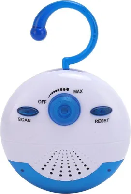 Productafbeelding van Draagbaar waterdicht radiotoestel met watergeluiden, AM/FM-ontvanger, batterijgevoed radio met riem, ingebouwde luidspreker, geschikt voor gebruik in de badkamer en douche.