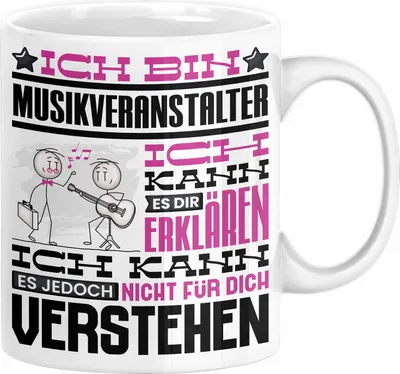 Produktbild von Musikveranstalter Geschenk Tasse Lustige Geschenkdiee für einen Musikveranstalter Geburtstag Ich Bin Musikveranstalter Ich Kann Es Dir Erklären Aber Nicht Für Dich Verstehen (Weiß)