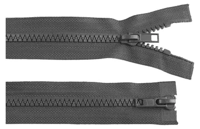 1 Reißverschluss 2-Wege 5mm 70 cm teilbar Autolock Doppelzipper grau