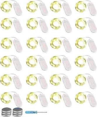 Produktbild von 24 Stück 3 m koperdraad LED Lichtkette - batteriebetrieben - wasserdicht - DIY - Weihnachtsdeko - Party - Lichterkette