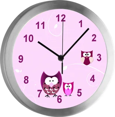 Produktbild von Funkuhr, Kinder Wanduhr, Kinderuhr, Kinderzimmer Eule rosa