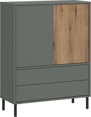 Produktbild von Kinderzimmer Kommode in grau-grün mit Eiche PARMA-129