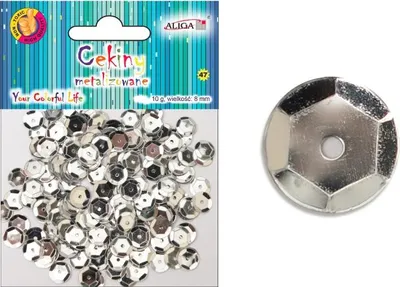 Image de paillettes métallisées ARGENT 10 g  8 mm 12 pièces   | MT-6587