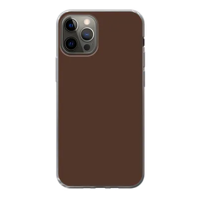 Produktbild von MuchoWow® Handyhülle Schutzhülle Hülle für iPhone 12 Pro Braun - Dunkel - Farben Silikon Softcase Handy Hülle - Abdeckung