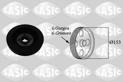 Produktbild von SASIC 5150K40 Riemenscheibe Kurbelwelle passend für PEUGEOT BOXER Kasten (230L) 153mm