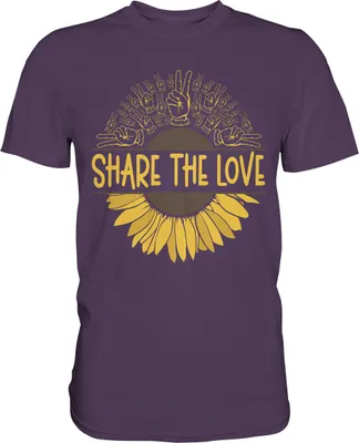 Produktbild von Frieden Liebe Sonnenblumen T-Shirt Garten Motiv Gärtner Geschenk – Urban Purple / XL