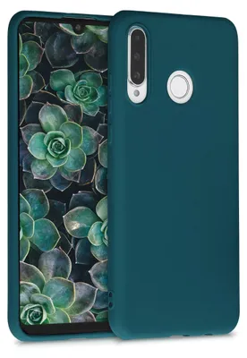 Produktbild von kwmobile Handyhülle für Huawei P30 Lite Hülle - Silikon Case metallisch schimmernd - Schutzhülle Cover - Metallic Petrol