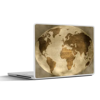 Produktbild von MuchoWow® Laptop Aufkleber Sticker Cover Weltkarte - Globus - Vintage 32.5x23.5 cm - Sticker für Laptop - Selbstklebend