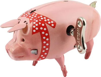 Produktbild von Blechspielzeug - Schwein - Polly the pig - Blechschwein rosa - rot