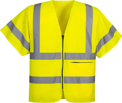 Obrázok produktu pre Vesta na zips s polovičnými rukávmi – veľkosť XS – žltá – Portwest