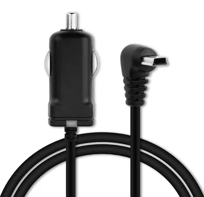 Produktbild von subtel KFZ Ladegerät 1.1m 1A / 1000mA kompatibel mit Medion GoPal PNA470 / GoPal P4210 / GoPal E3135 / GoPal P4420 / GoPal E3115 5V Mini-USB 90° Ladekabel KFZ Netzteil Autolader 24V 12V Stecker Auto