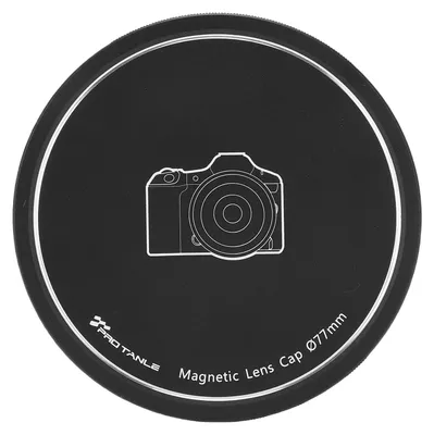 Produktbild von 77-mm-Objektivdeckel aus Aluminiumlegierung mit Magnet- und Gewindebefestigung, Schutzdeckel für spiegellose Kameras