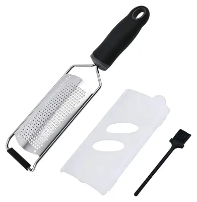 Edelstahl-Handraspel, fein, mit Fingerschutz, spülmaschinengeeignet
