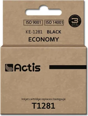Obrázek produktu pro Actis KE-1281 (náhradní inkoust Epson T1281; standardní; 15 ml; černý), Standardní výtěžnost, Černá, Inkoust na pigmentové bázi, 15 ml, 1 kusů, Balení po jednom