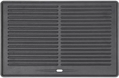 Productafbeelding van Universele gietijzeren grillplaat 41,5 x 27,5 cm voor houtskoolgrills, plancha grillplaat voor perfect grillen