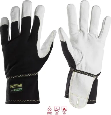Immagine prodotto di Guanto Snickers ProtecWork, EN 14116, 388, 407, IEC 61482 bianco-nero-10