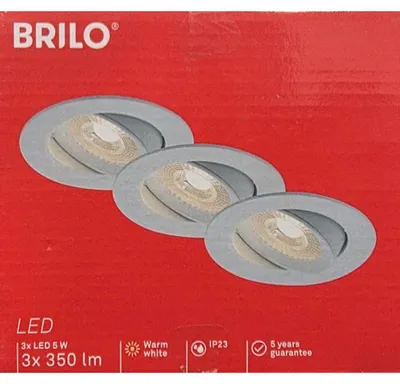 Image de set de 3 lampes LED encastrées, blanches, orientables, D 9 cm