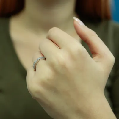 Produktbild von 0,23 Carat Diamant halbrund Memoire Ring 14 Karat Weißgold - 59 (18,80 mm)