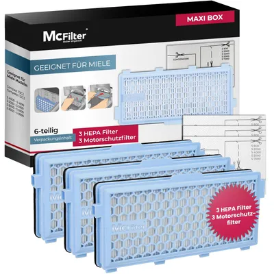 Produktbild von McFilter 3 HEPA Filter kompatibel mit Miele StaubsaugerSF-HA50 SF-AP50
