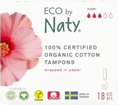 Produktbild von Eco by Naty, Super, Damenbinden, 18 Stück