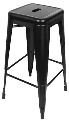 Produktbild von 4er Set stapelbare Barhocker - Industrieller Metallhocker - Sitzhöhe 76 cm - Belastbar bis 150 kg - Für Küche und Restaurant - Schwarz