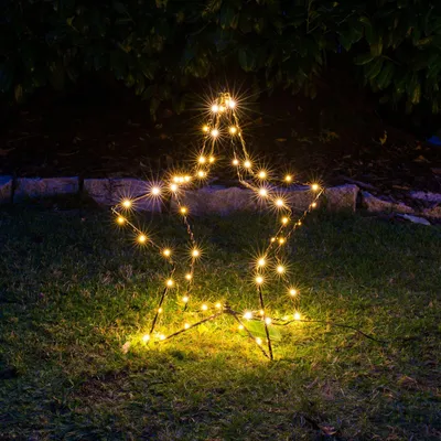 Image de étoile de Noël LED 3D H51cm noir Étoile lumineuse filaire Décoration de Noël