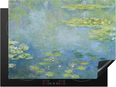 Produktbild von KitchenYeah© Herdabdeckplatte Seerosen - Gemälde von Claude Monet , 71x52cm, Küche Deko, Glaskeramikkochfeld Herdabdeckung, Abdeckplatte fùr Kochfeld
