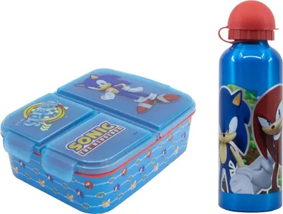 Produktbild von Sonic the Hedgehog 4 teiliges Lunch Set Brotdose 3 Kammern XL Alu-Trinkflasche