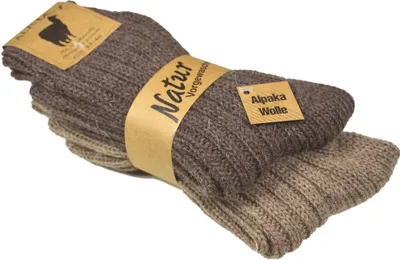 Produktbild von Alpaka-Socken für Damen und Herren, Farben:brauntöne, Söckengröße:39/42, Menge:2 Paar